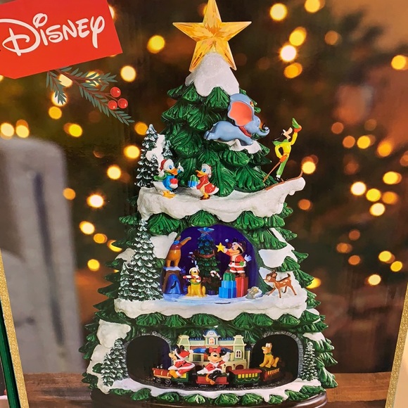 Disney Animated Christmas Tree w/ Music & Rotating Trays Hand Crafted & Painted - Picture 8 of 17